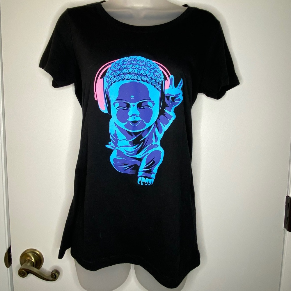 Breathe in Detroit Little Buddha Black Tee